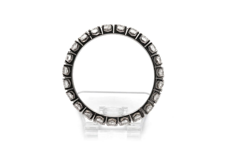 Bague 53 Alliance américaine en or blanc 18 carats et diamants 58 Facettes 24083