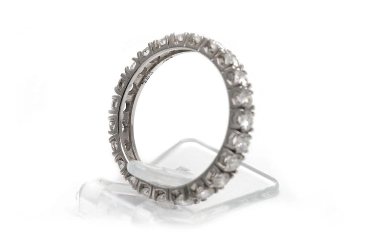 Bague 53 Alliance américaine en or blanc 18 carats et diamants 58 Facettes 24083