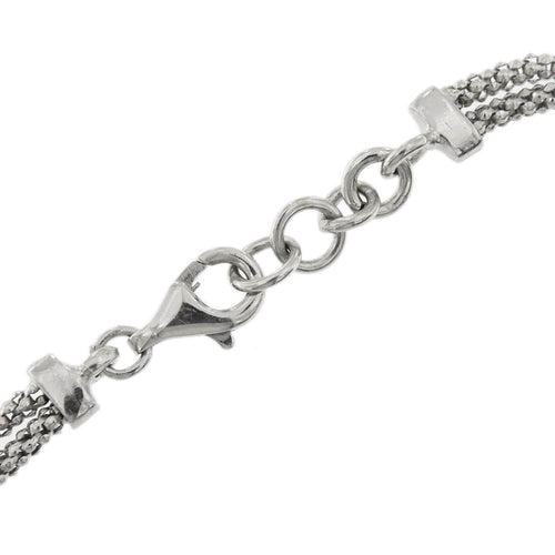 Bracelet Amo - Bracelet double maille pop-corn en or blanc 18 ct 58 Facettes 33127