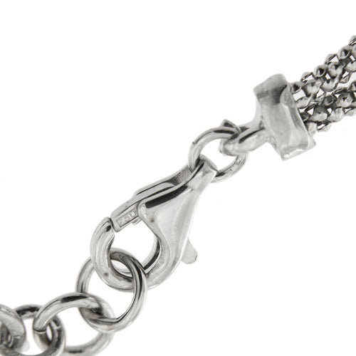 Bracelet Amo - Bracelet double maille pop-corn en or blanc 18 ct 58 Facettes 33127