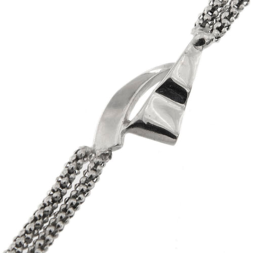 Bracelet Amo - Bracelet double maille pop-corn en or blanc 18 ct 58 Facettes 33127