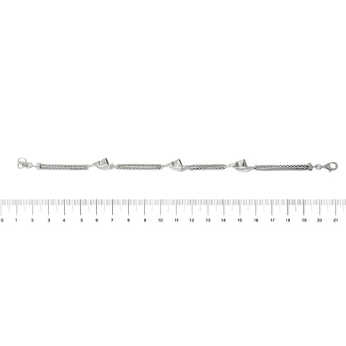 Bracelet Amo - Bracelet double maille pop-corn en or blanc 18 ct 58 Facettes 33127