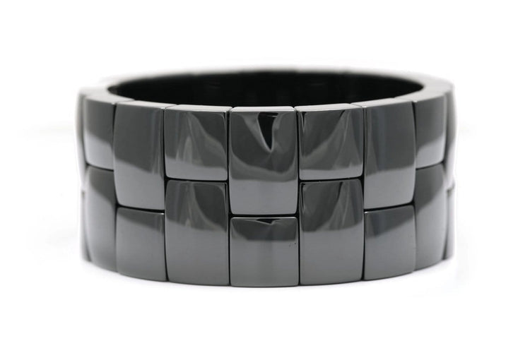 Bracelet Bracelet contemporain en céramique, or blanc et diamants 58 Facettes B943