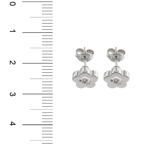Boucles d'oreilles Boucles d’oreilles fleur - Puces en or blanc 18 ct et diamants 58 Facettes 27897