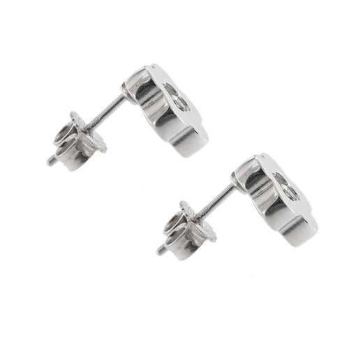 Boucles d'oreilles Boucles d’oreilles fleur - Puces en or blanc 18 ct et diamants 58 Facettes 27897