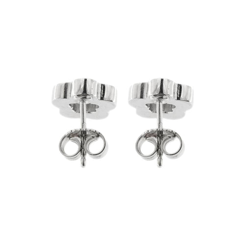 Boucles d'oreilles Boucles d’oreilles fleur - Puces en or blanc 18 ct et diamants 58 Facettes 27897