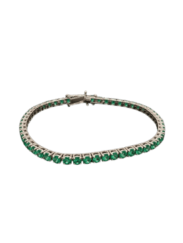 Bracelet Bracelet tennis en or blanc et émeraudes 58 Facettes 559/26 A