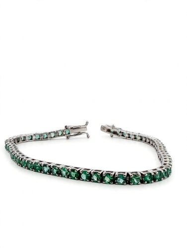 Bracelet Bracelet tennis en or blanc et émeraudes 58 Facettes 559/26 A