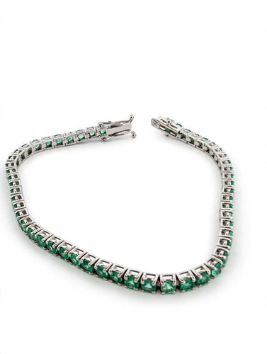 Bracelet Bracelet tennis en or blanc et émeraudes 58 Facettes 559/26 A