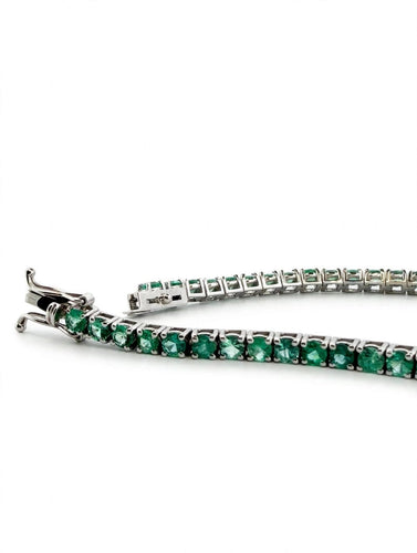 Bracelet Bracelet tennis en or blanc et émeraudes 58 Facettes 559/26 A