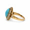Bague 43 Bague marguerite ancienne en or jaune, diamants et turquoise 58 Facettes 1428