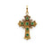 Pendentif Pendentif croix en or jaune et émeraudes 58 Facettes 260224R