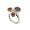 Bague Bague en or blanc 18 ct avec diamants et pierres précieuses 58 Facettes 34070