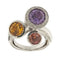 Bague Bague en or blanc 18 ct avec diamants et pierres précieuses 58 Facettes 34070
