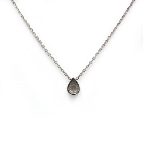 Collier Collier pendentif goutte en or blanc et diamant 58 Facettes 260182R