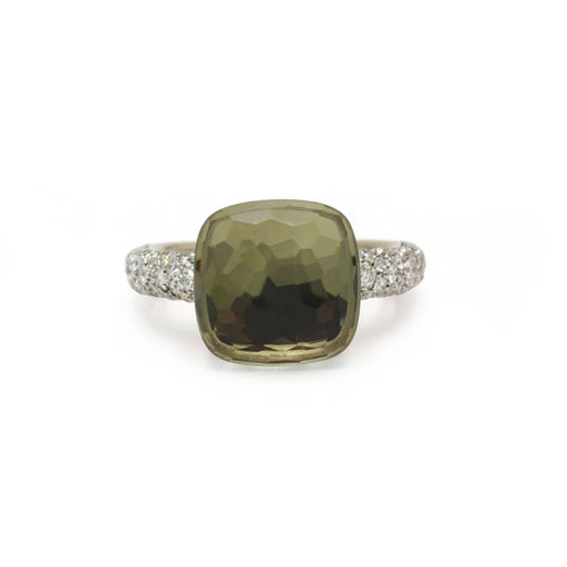 Bague 53 Pomellato Nudo Classic - Bague en or rose et blanc, diamants et prasiolite 58 Facettes 260178R