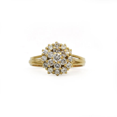 Bague 56 Bague marguerite en or jaune et diamants 58 Facettes 260138R