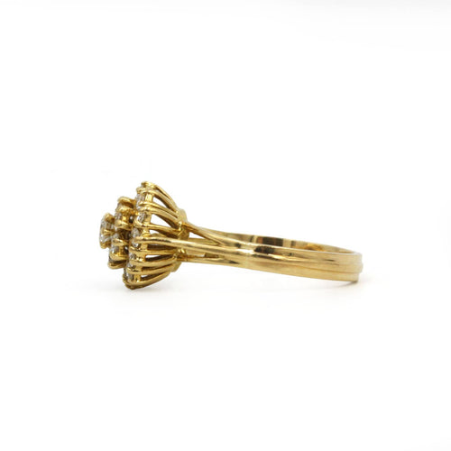 Bague 56 Bague marguerite en or jaune et diamants 58 Facettes 260138R