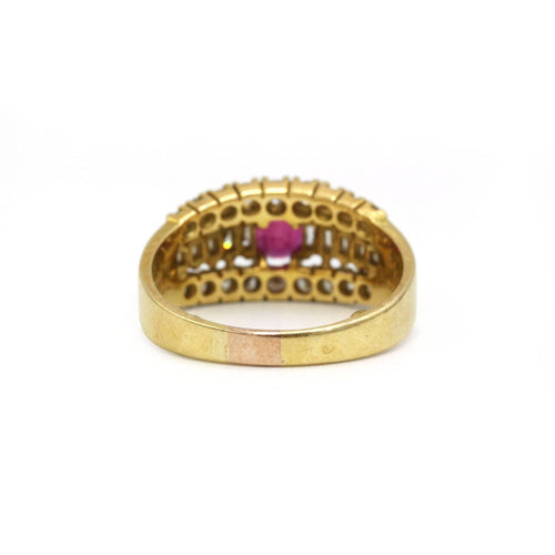 Bague 51 Bague en or jaune, diamants et rubis 58 Facettes 260101R
