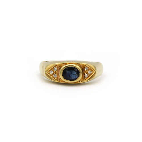 Bague 53.5 Bague en or jaune, saphir et diamants 58 Facettes 260071R