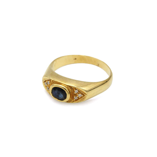 Bague 53.5 Bague en or jaune, saphir et diamants 58 Facettes 260071R