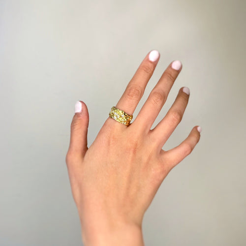 Bague 61 Roland Schad - Bague bandeau en or jaune et diamants 58 Facettes 260070R