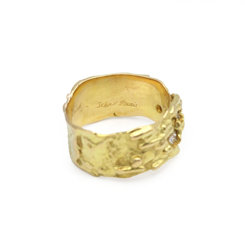 Bague 61 Roland Schad - Bague bandeau en or jaune et diamants 58 Facettes 260070R