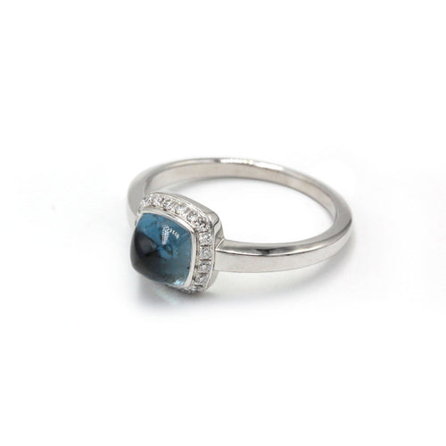 Bague 54 FRED Pain de Sucre - Bague en or blanc, topaze et diamants 58 Facettes 260059R