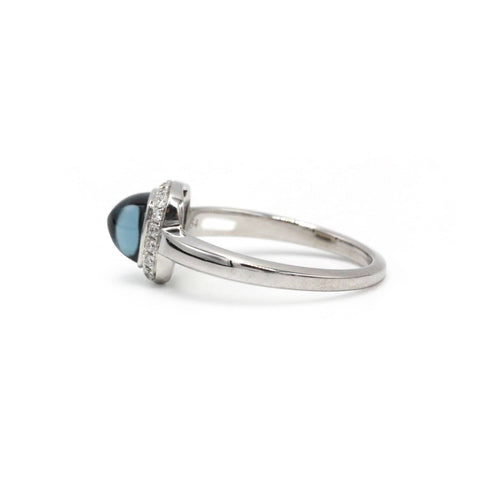 Bague 54 FRED Pain de Sucre - Bague en or blanc, topaze et diamants 58 Facettes 260059R