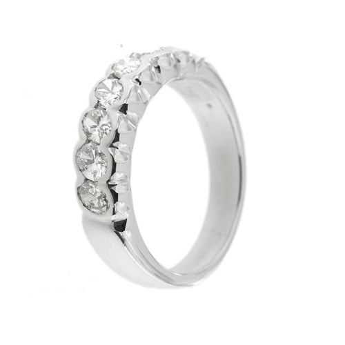 Bague 55 Bague rivière en or blanc 18 ct avec diamants 1,19 ct 58 Facettes 33658