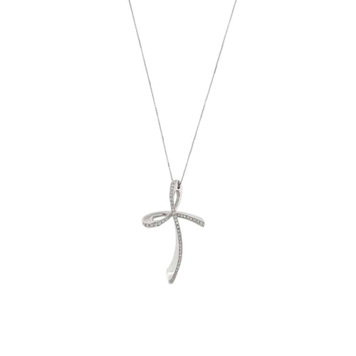 Collier Collier - Croix en or blanc 18 ct et diamants 58 Facettes 27373