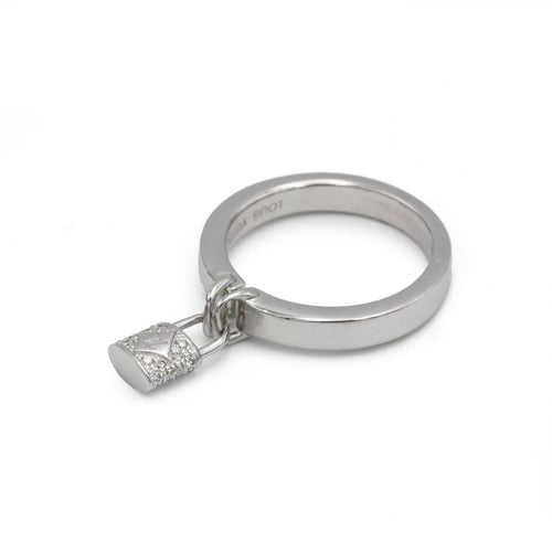 Bague 55 Louis Vuitton Lockit PM - Bague en or blanc et diamants 58 Facettes 250078SP