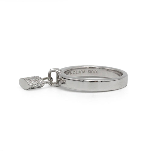 Bague 55 Louis Vuitton Lockit PM - Bague en or blanc et diamants 58 Facettes 250078SP