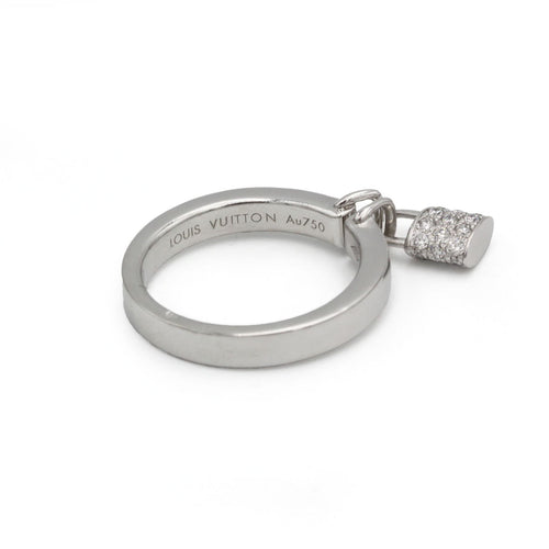 Bague 55 Louis Vuitton Lockit PM - Bague en or blanc et diamants 58 Facettes 250078SP