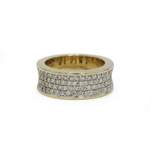 Bague 54 Bague bandeau en or jaune et diamants 58 Facettes 250433R