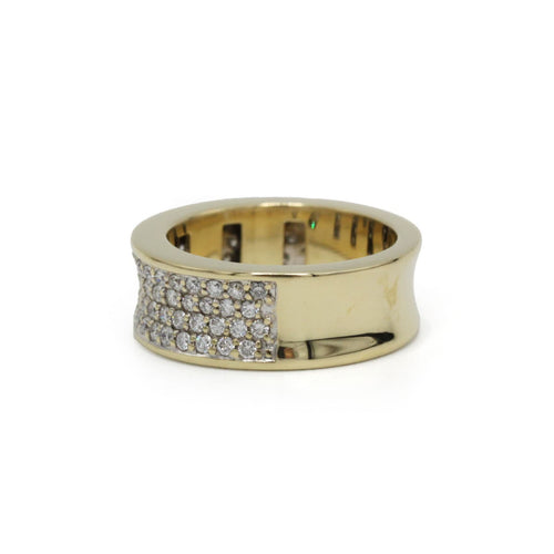 Bague 54 Bague bandeau en or jaune et diamants 58 Facettes 250433R