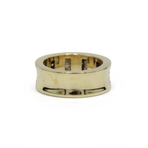 Bague 54 Bague bandeau en or jaune et diamants 58 Facettes 250433R