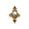 Bague 56 Bague marquise ancienne en or rose et jaune, nacre et grenats 58 Facettes 250357R