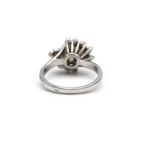 Bague 49 Bague en or blanc, perle de culture et diamants 58 Facettes 250312R