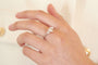 Bague 53 Bague cœur en platine avec diamant 1,13 ct et diamants poire 58 Facettes 26295-25050
