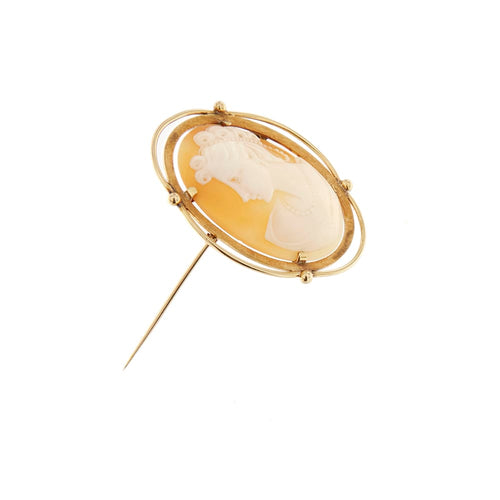 Pendentif Spilla-pendentif vintage à camée en or jaune 18 ct 58 Facettes 34853