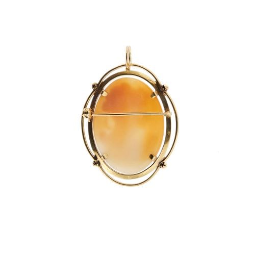 Pendentif Spilla-pendentif vintage à camée en or jaune 18 ct 58 Facettes 34853