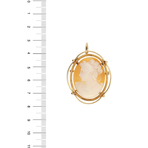 Pendentif Spilla-pendentif vintage à camée en or jaune 18 ct 58 Facettes 34853