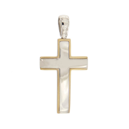 Pendentif Pendentif croix en or blanc et or jaune 18 ct 58 Facettes 34785