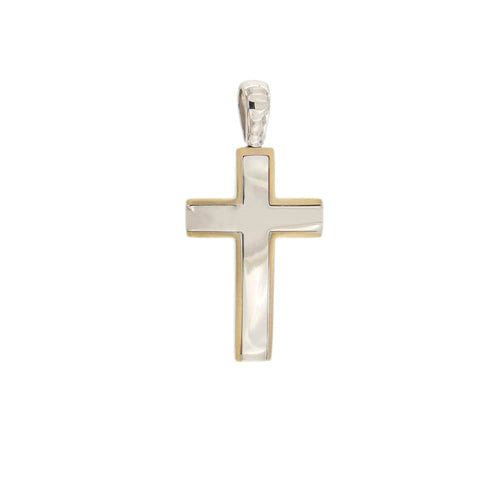 Pendentif Pendentif croix en or blanc et or jaune 18 ct 58 Facettes 34785