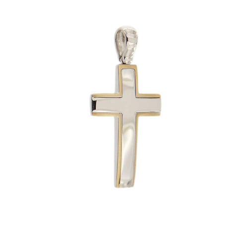 Pendentif Pendentif croix en or blanc et or jaune 18 ct 58 Facettes 34785