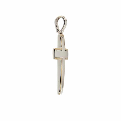 Pendentif Pendentif croix en or blanc et or jaune 18 ct 58 Facettes 34785