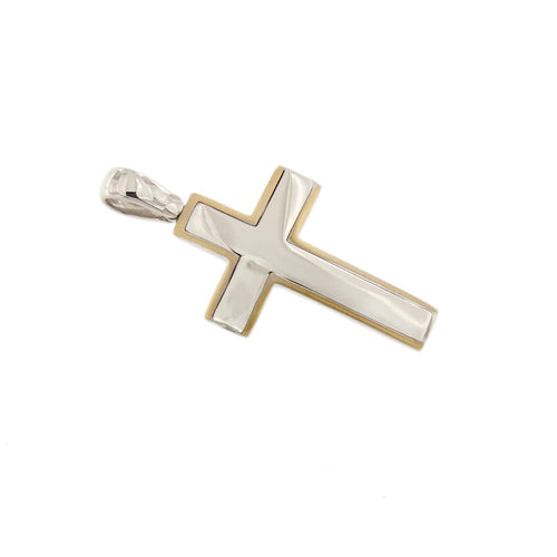 Pendentif Pendentif croix en or blanc et or jaune 18 ct 58 Facettes 34785