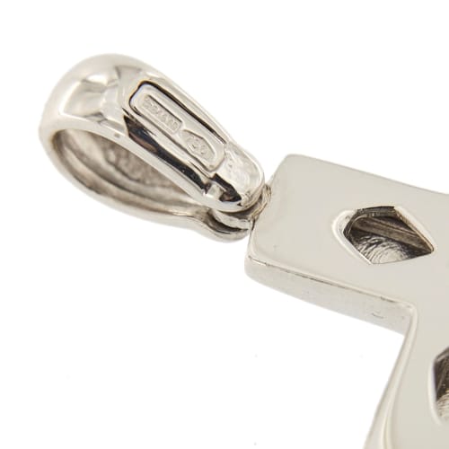 Pendentif Pendentif croix en or blanc et or jaune 18 ct 58 Facettes 34785