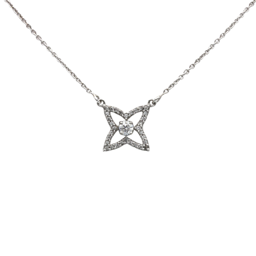 Collier pendentif étoile en or blanc et diamants
